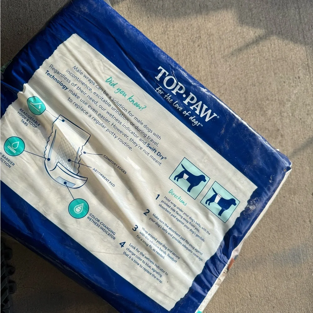 Top Paw Blue Disposable Dog Wraps